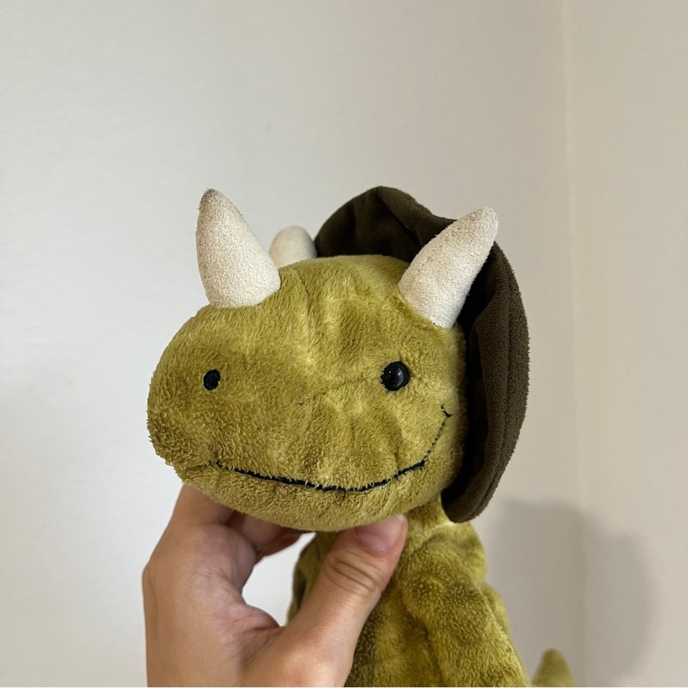 Jellycat Trevor Green Triceratops Dinosaur Stuffed Animal Bean Bag Plush Toy 12" - Picture 5 of 6
